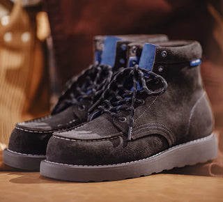 Madden Moccasin Cargo Boots New Spring Men's Suede Leather Platform Mid-Calf American Vintage Martin Boots