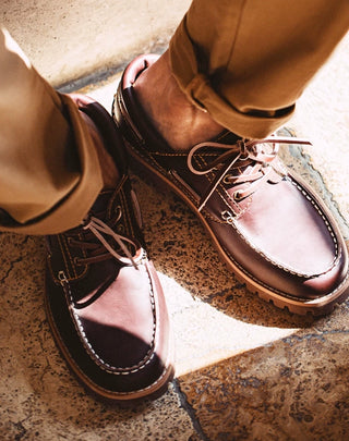 Madden three-eyelet sailing sneakers, loafers, British vintage spring shoes, old money style cargo leather